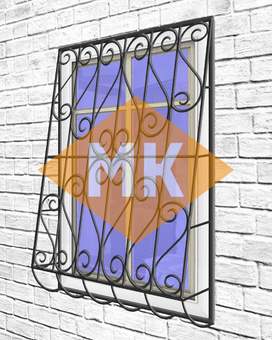 Сварная дутая решетка на окно, модель: СД-147